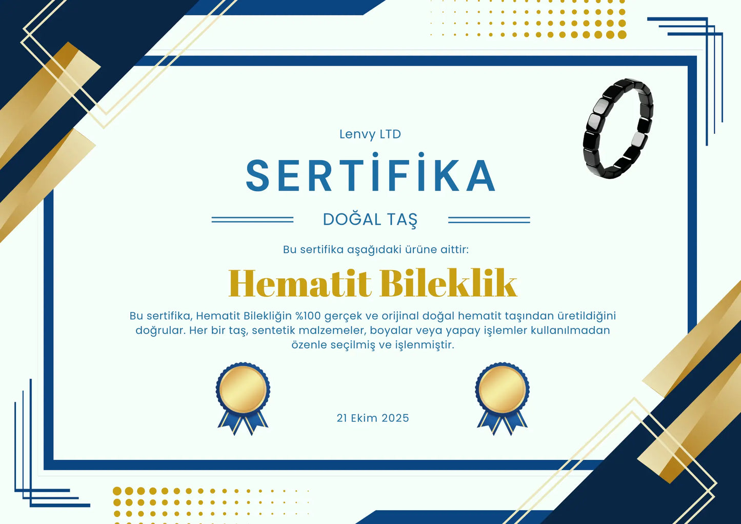 Hematit - Maskülen Erkek Bilekliği