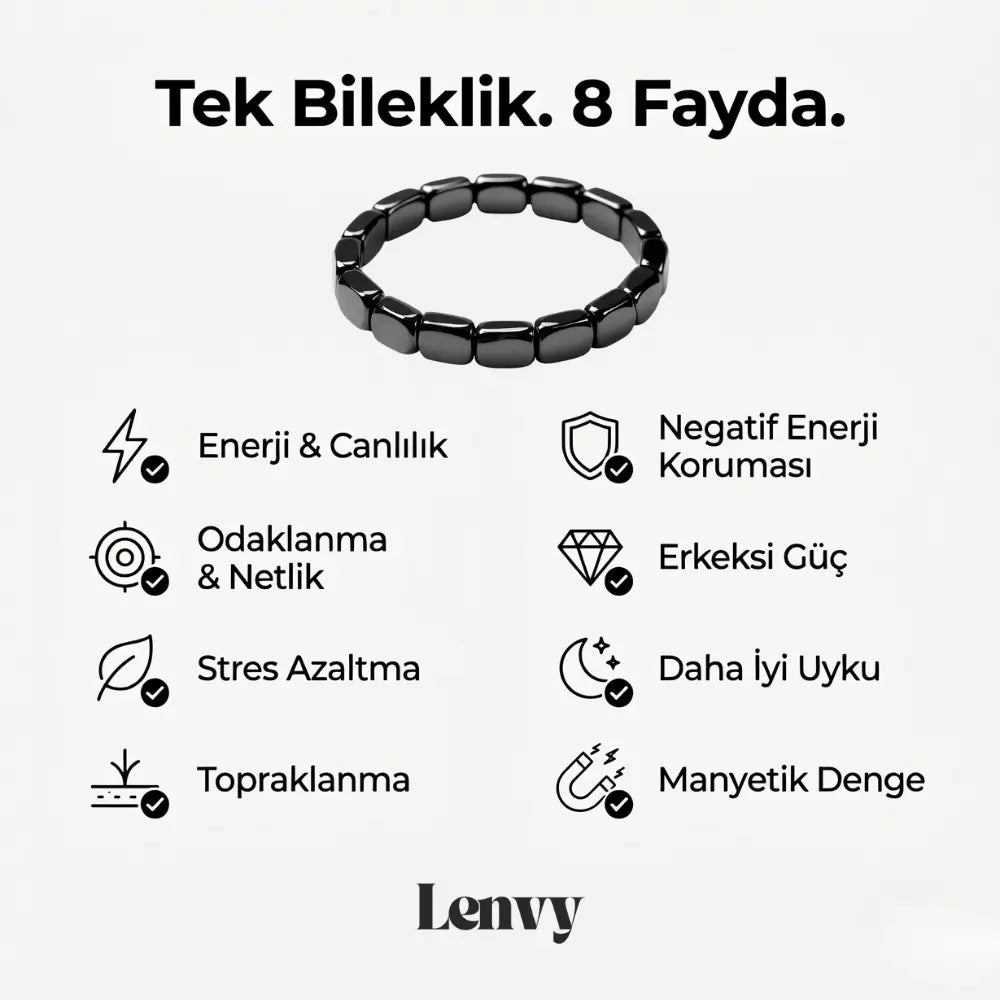 Hematit - Maskülen Erkek Bilekliği